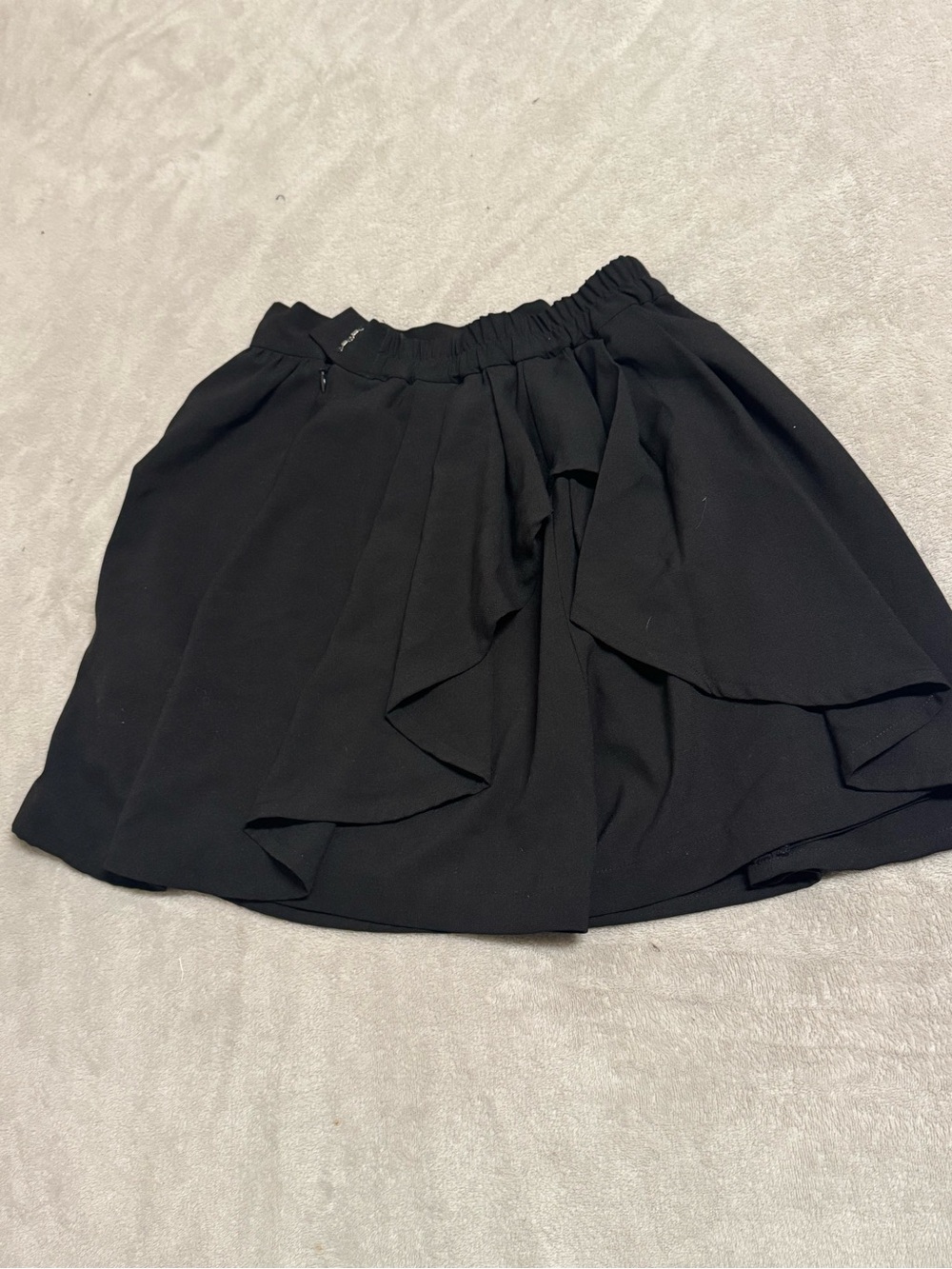 Black Ruffled A-Line Women's Skirt